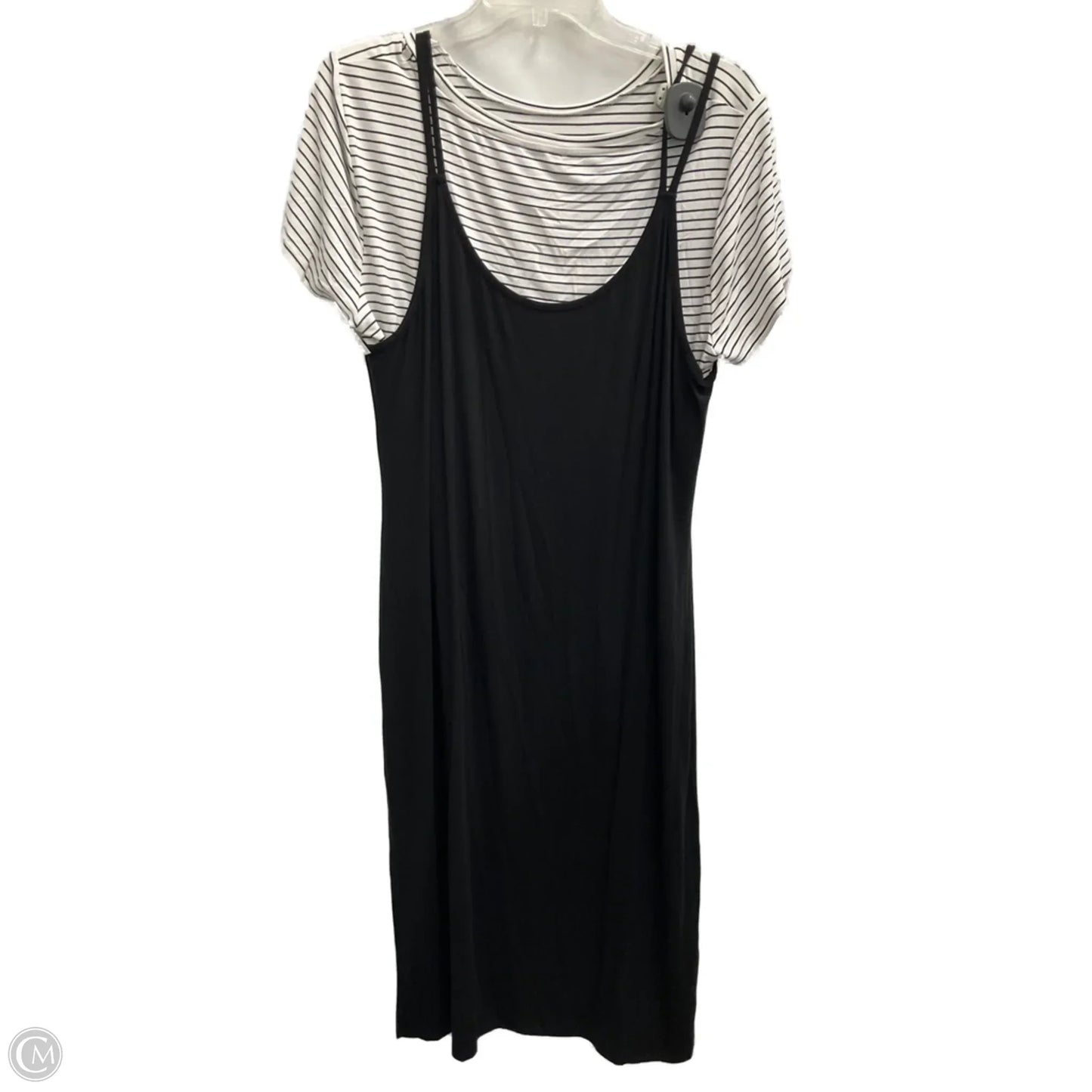 Dress Casual Midi By Calvin Klein In Black & White, Size: L