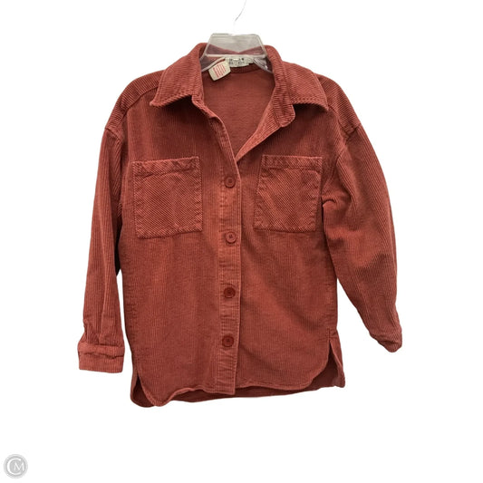 Jacket Shirt By Molly Bracken In Orange, Size: Xs