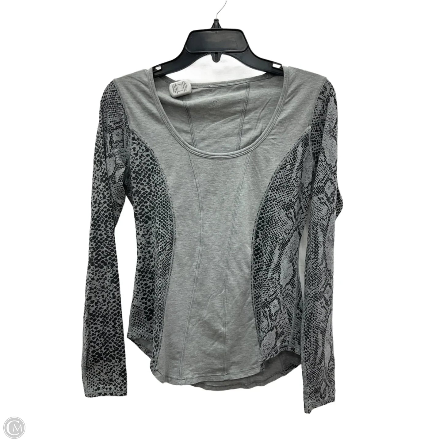 Athletic Top Long Sleeve Crewneck By Lululemon In Grey, Size: S