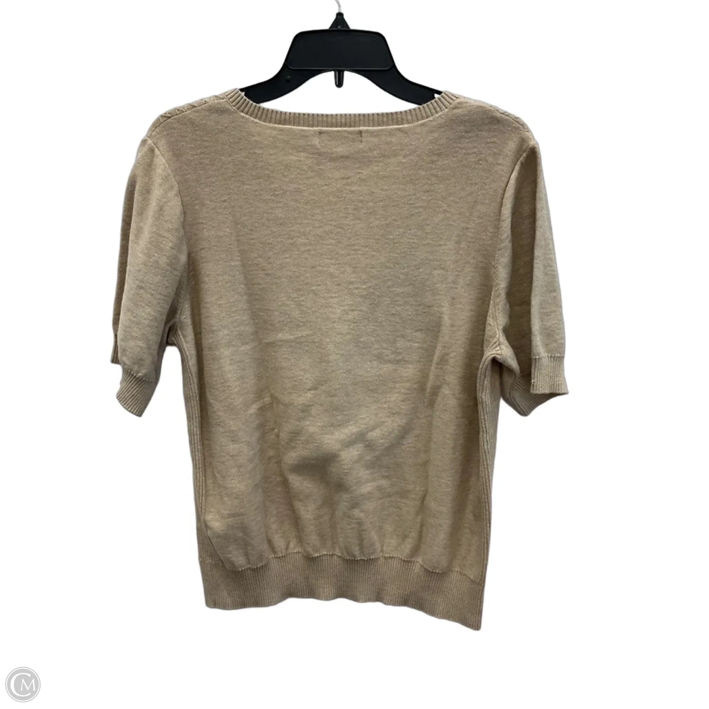 Top Short Sleeve By Calvin Klein In Tan, Size: L