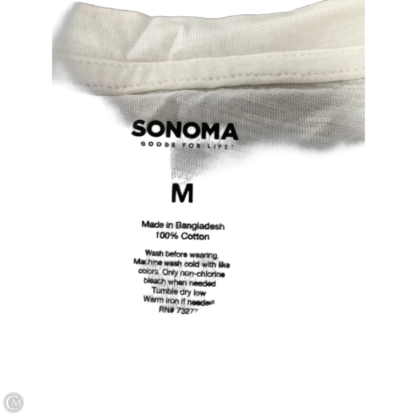 Top Short Sleeve By Sonoma In White, Size: M