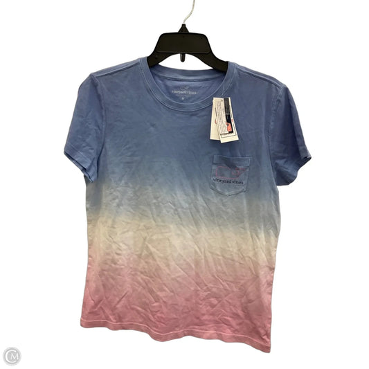 Top Short Sleeve By Vineyard Vines In Blue & Pink, Size: M