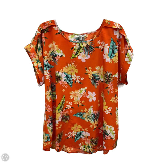 Top Short Sleeve By Clothes Mentor In Tropical Print, Size: 2x