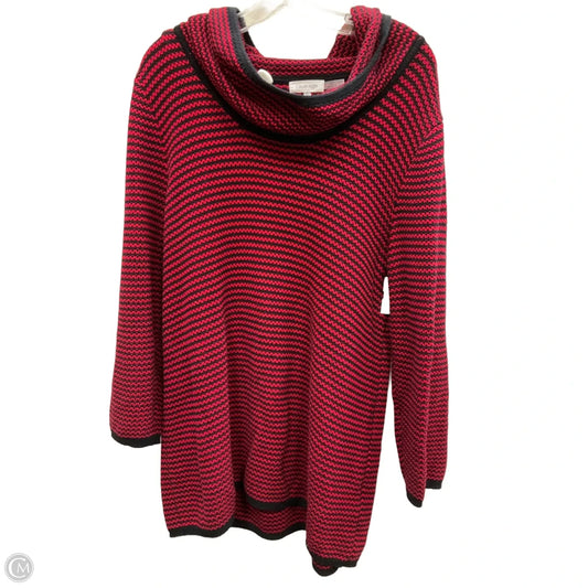 Sweater By Calvin Klein In Black & Red, Size: Xl