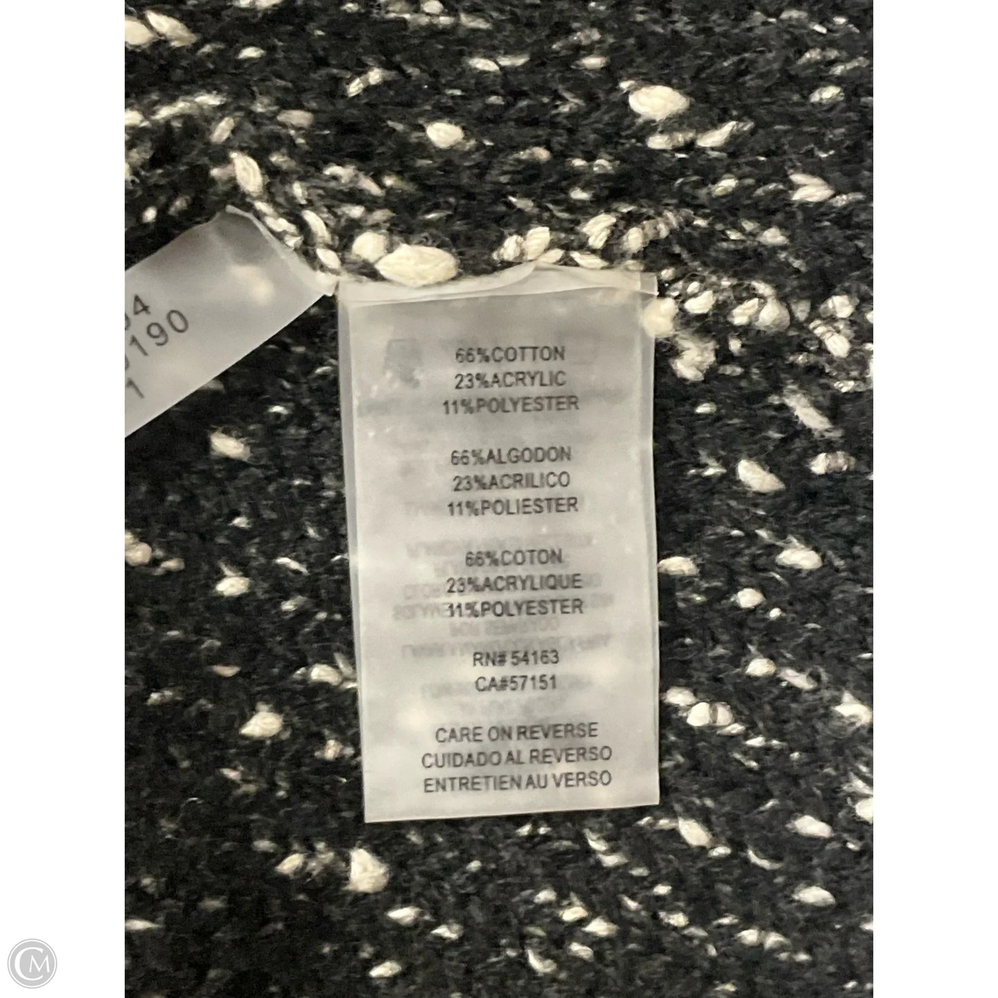 Sweater By Calvin Klein In Black & White, Size: L