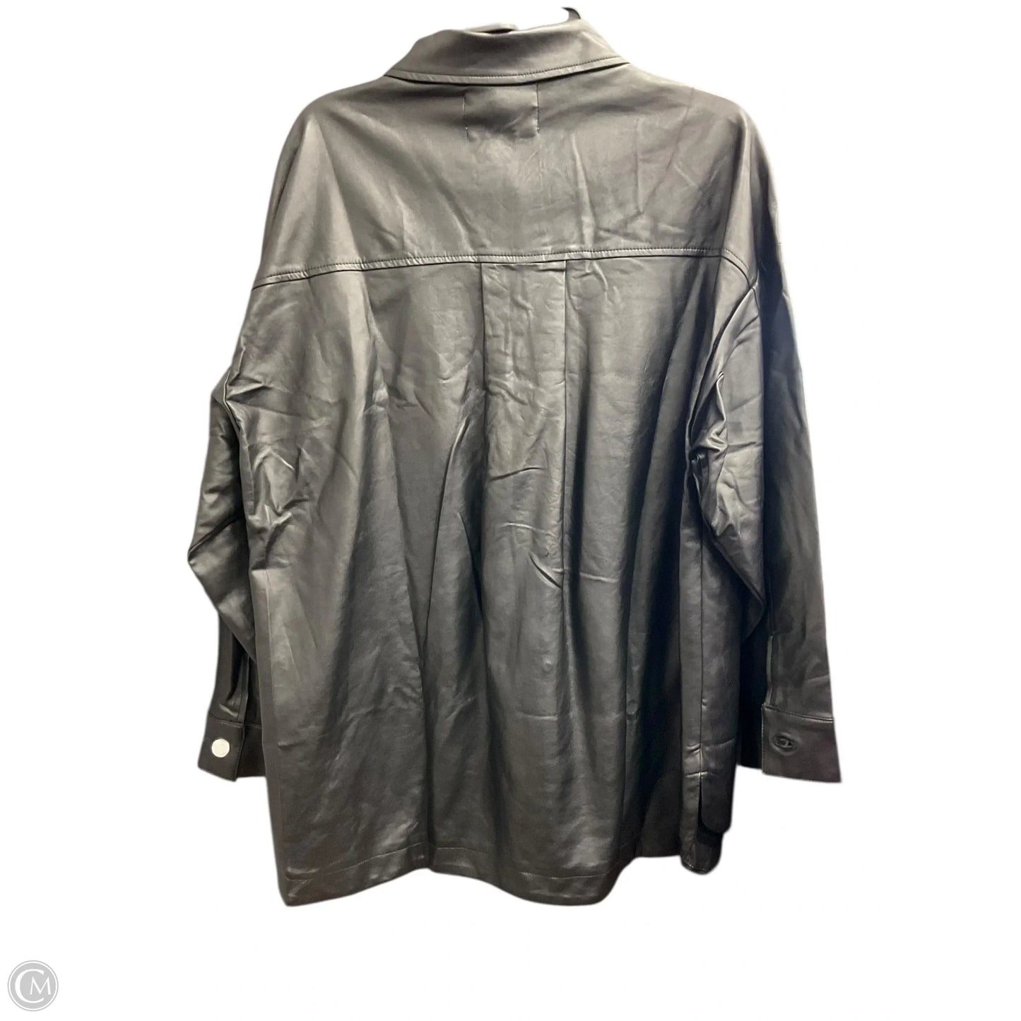 Jacket Leather By Clothes Mentor In Black, Size: M