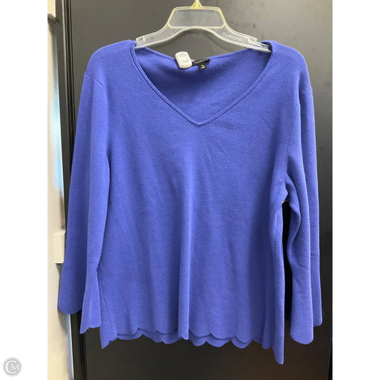 Top 3/4 Sleeve By Talbots In Blue, Size: Xl