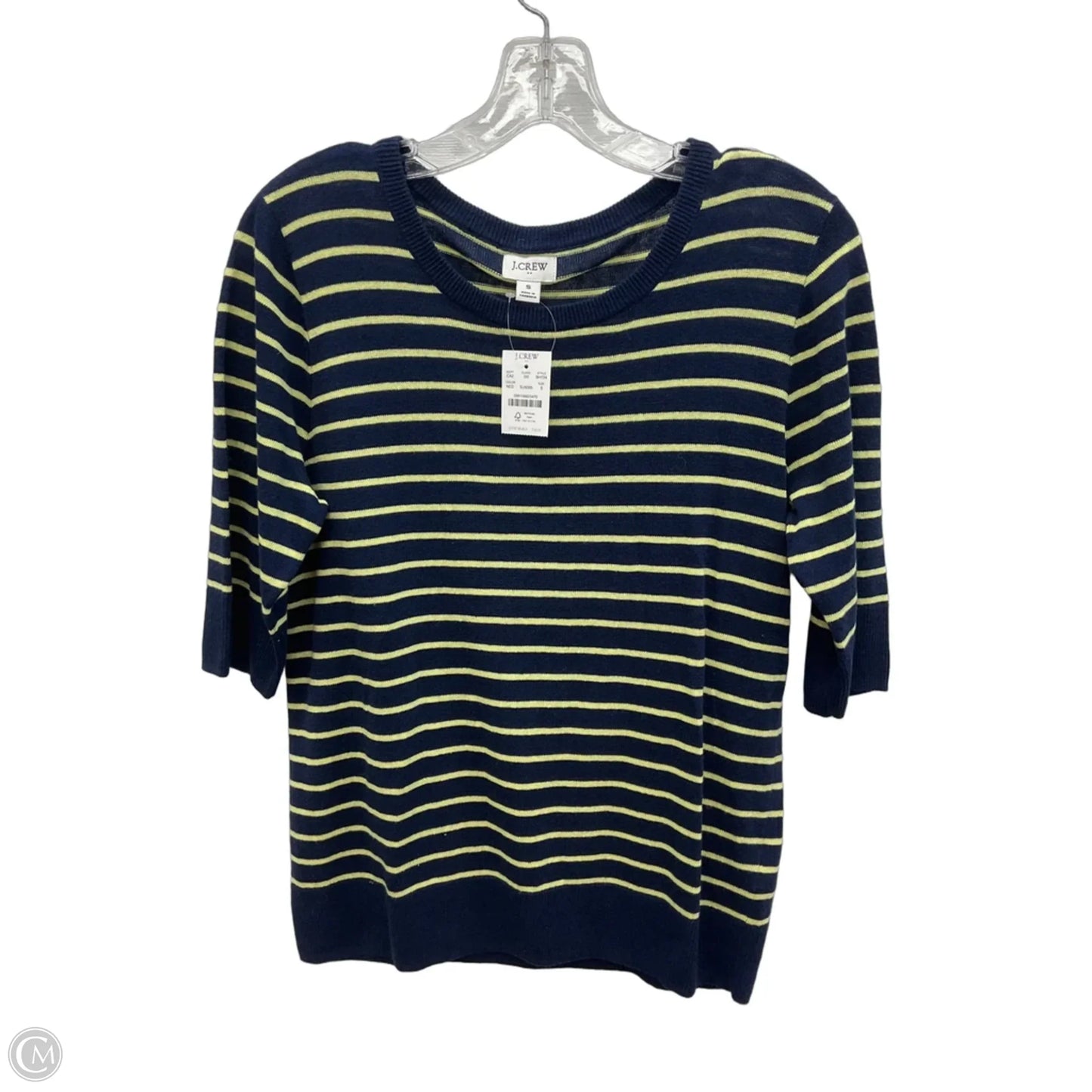 Top Short Sleeve By J. Crew In Blue & Yellow, Size: S