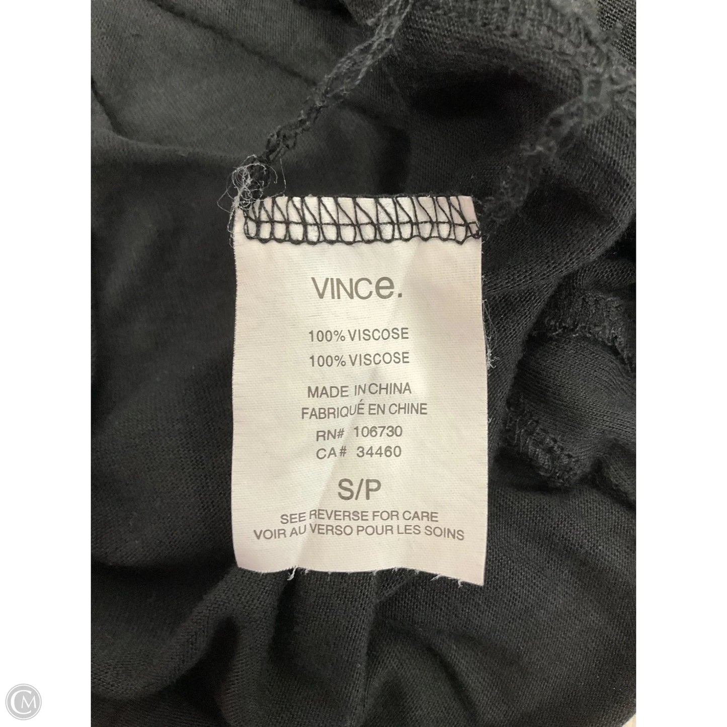 Top Long Sleeve By Vince In Black, Size: S