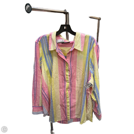 Blouse Long Sleeve By Lane Bryant In Pink & Yellow, Size: 3x