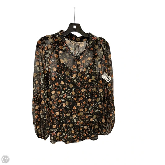 Blouse Long Sleeve By Soft Surroundings In Floral Print, Size: M