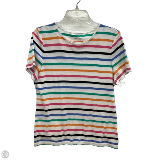 Top Short Sleeve Basic By Talbots In Striped Pattern, Size: L