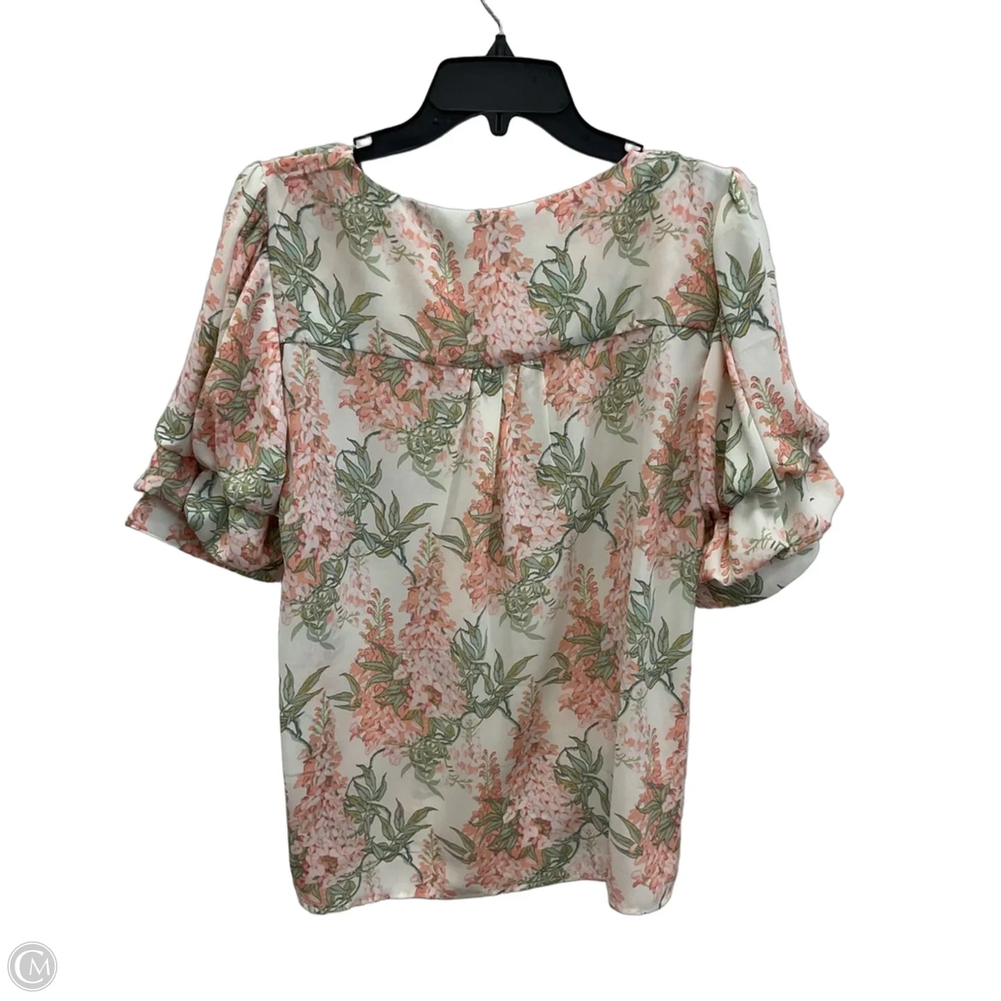 Top Short Sleeve By Cece In Floral Print, Size: L