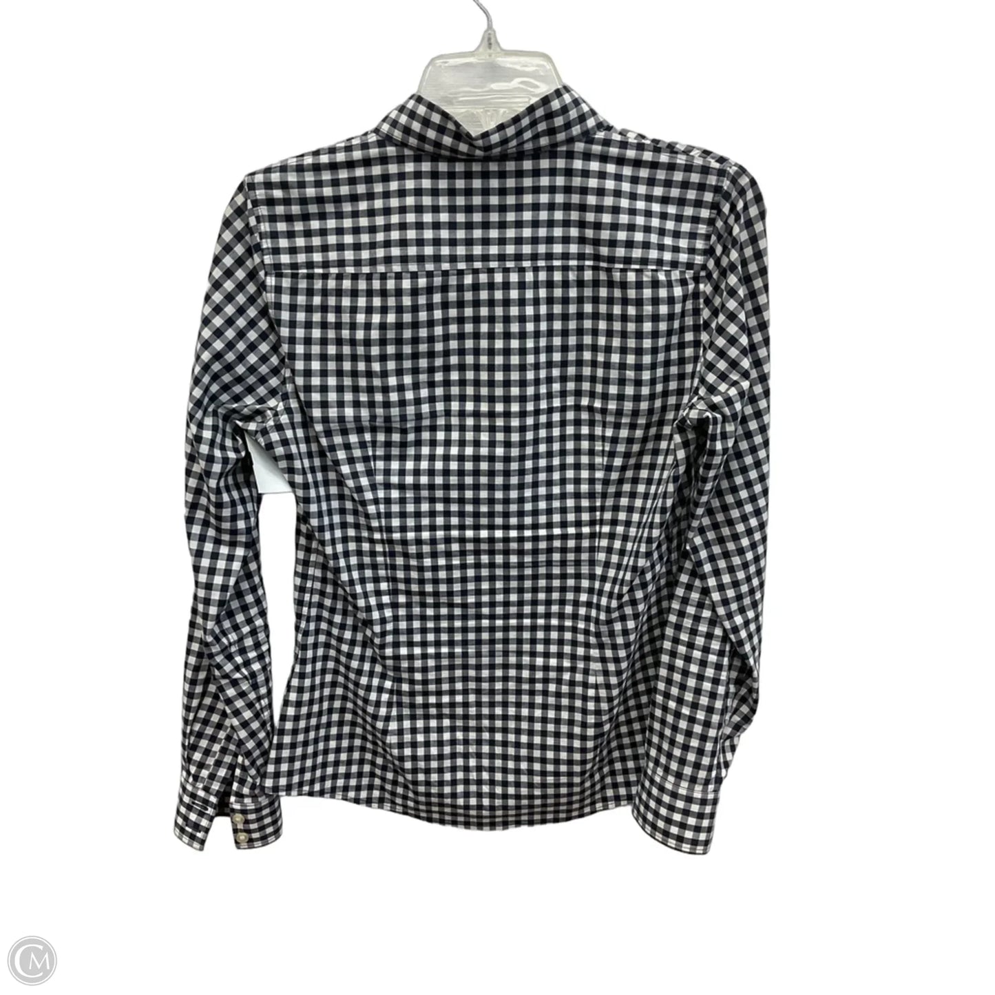 Blouse Long Sleeve By Banana Republic In Plaid Pattern, Size: S