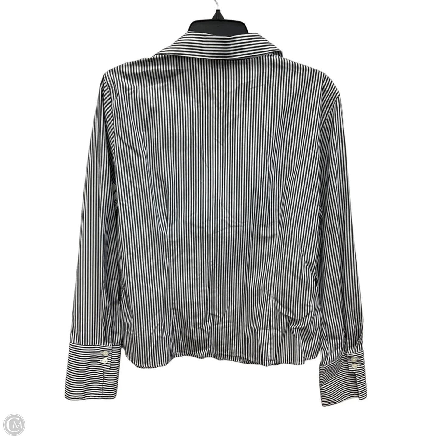 Blouse Long Sleeve By Calvin Klein In Striped Pattern, Size: Xl