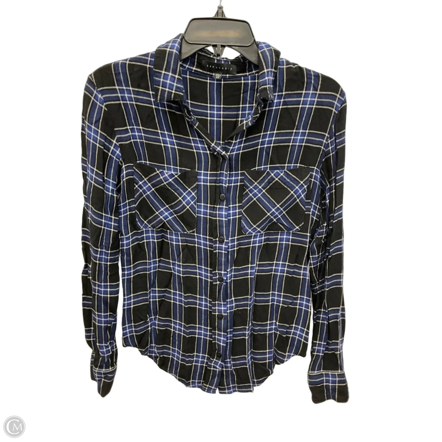 Top Long Sleeve By Sanctuary In Plaid Pattern, Size: Xs