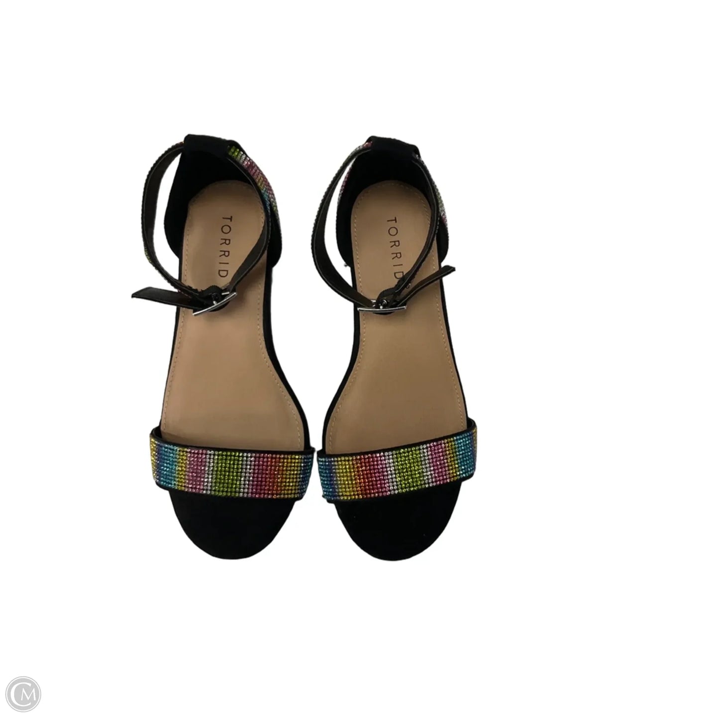 Sandals Heels Block By Torrid In Rainbow Print, Size: 7.5