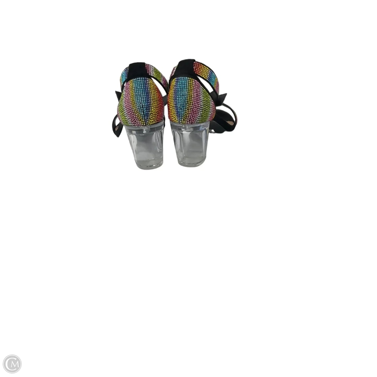 Sandals Heels Block By Torrid In Rainbow Print, Size: 7.5