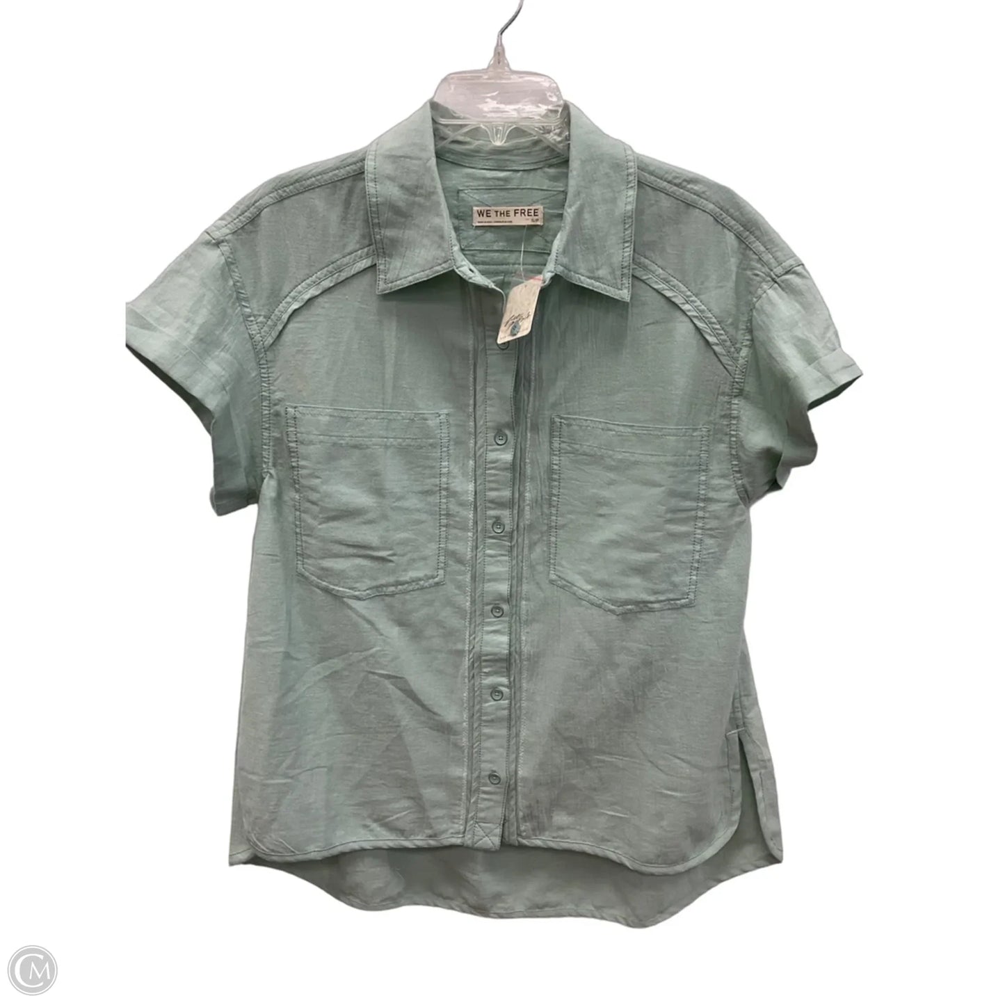 Blouse Short Sleeve By We The Free In Green, Size: Sp