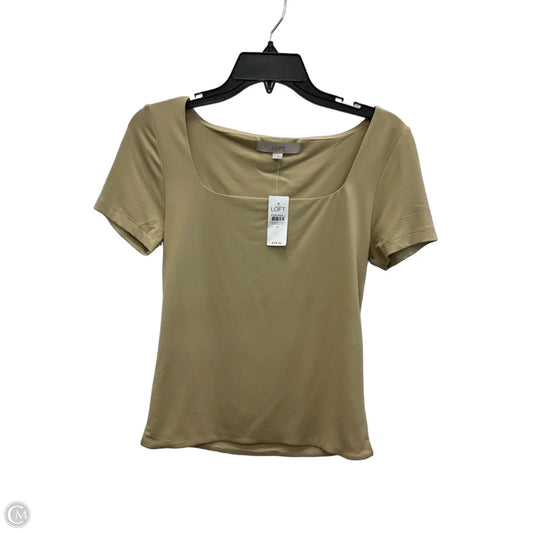 Top Short Sleeve Basic By Loft In Beige, Size: M