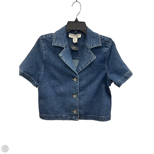 Blouse Short Sleeve By Rachel Zoe In Blue Denim, Size: S