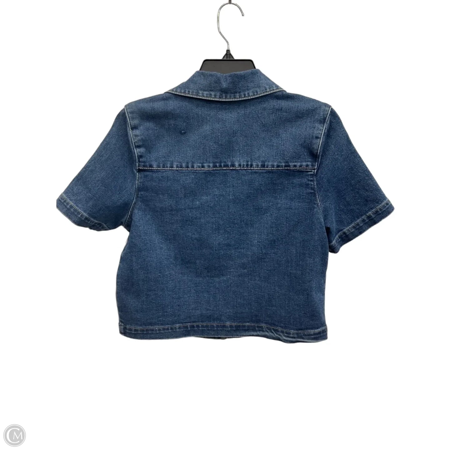 Blouse Short Sleeve By Rachel Zoe In Blue Denim, Size: S