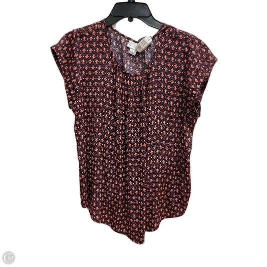 Top Sleeveless By Liz Claiborne In Blue & Red, Size: L