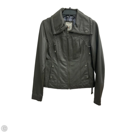 Jacket Leather By Harley Davidson In Grey, Size: S