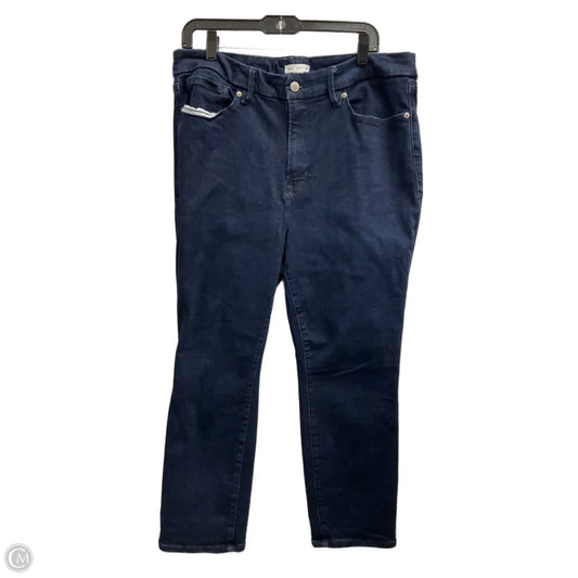 Jeans Straight By Good American In Blue Denim, Size: 14