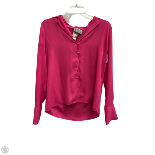Blouse Long Sleeve By Worthington In Pink, Size: Xs