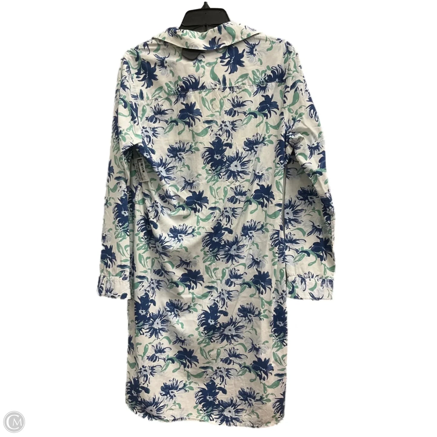 Dress Casual Midi By Cmc In Blue & White, Size: 10