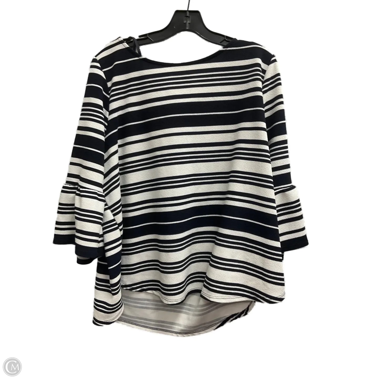 Top 3/4 Sleeve By Green Envelope In Striped Pattern, Size: 2x