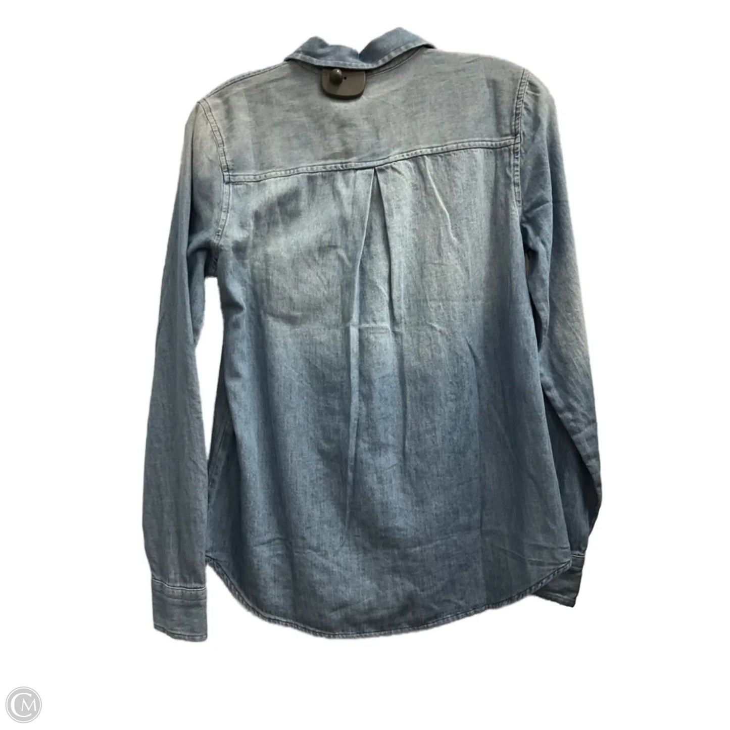 Blouse Long Sleeve By Old Navy In Blue Denim, Size: Xs