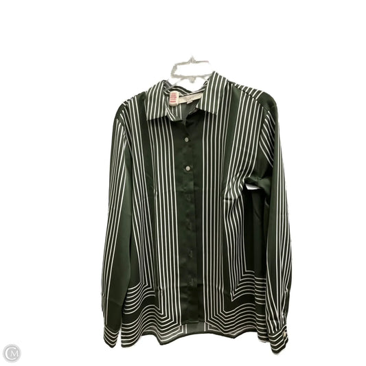 Blouse Long Sleeve By Loft In Green, Size: M