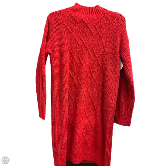 Dress Sweater By Loft In Red, Size: S
