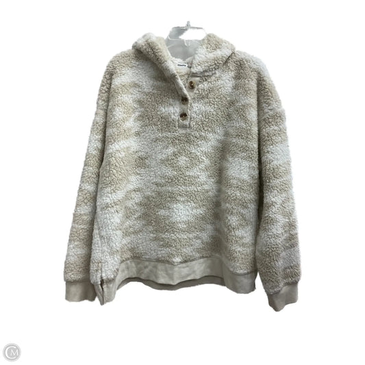 Sweatshirt Hoodie By Sonoma In Brown & Cream, Size: Xl