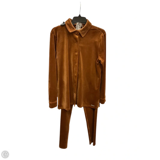 Top 2pc Long Sleeve By Calvin Klein In Brown, Size: Sp