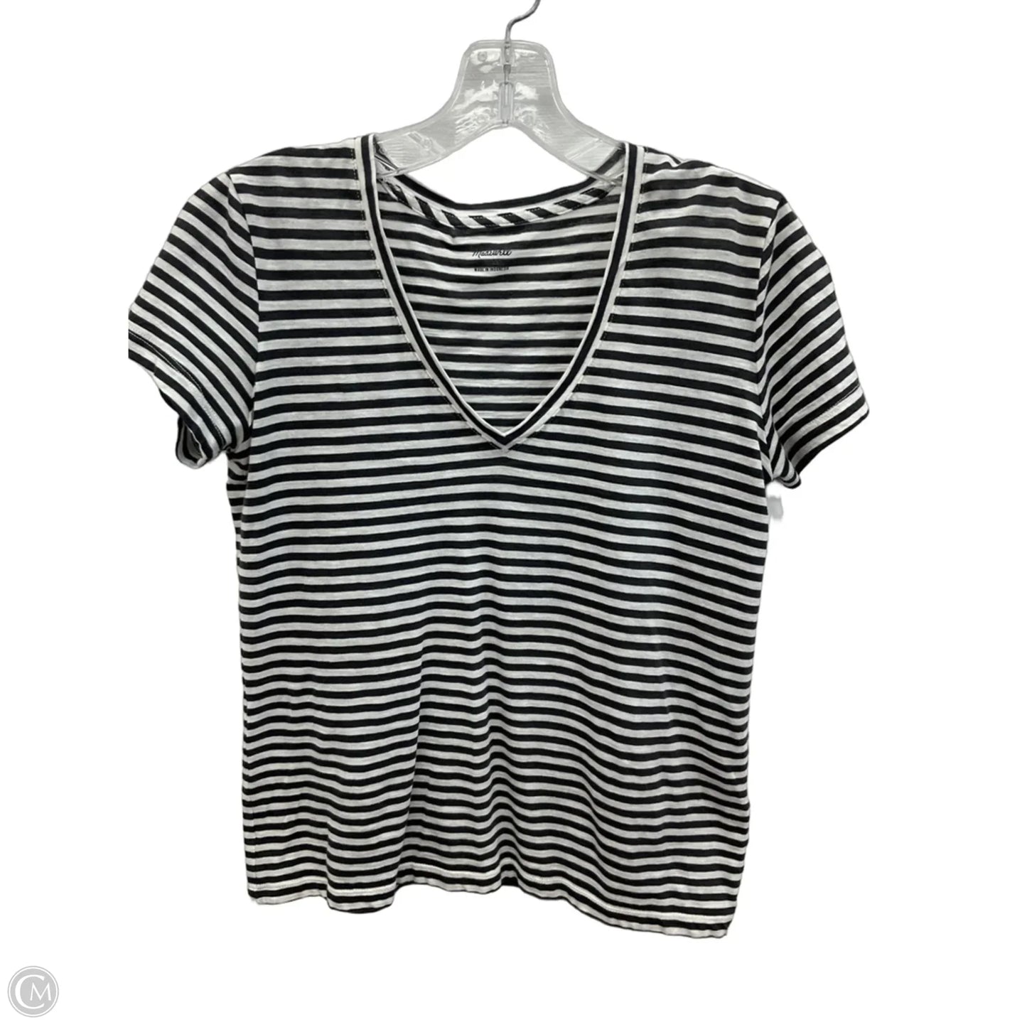 Top Short Sleeve By Madewell In Striped Pattern, Size: Xs