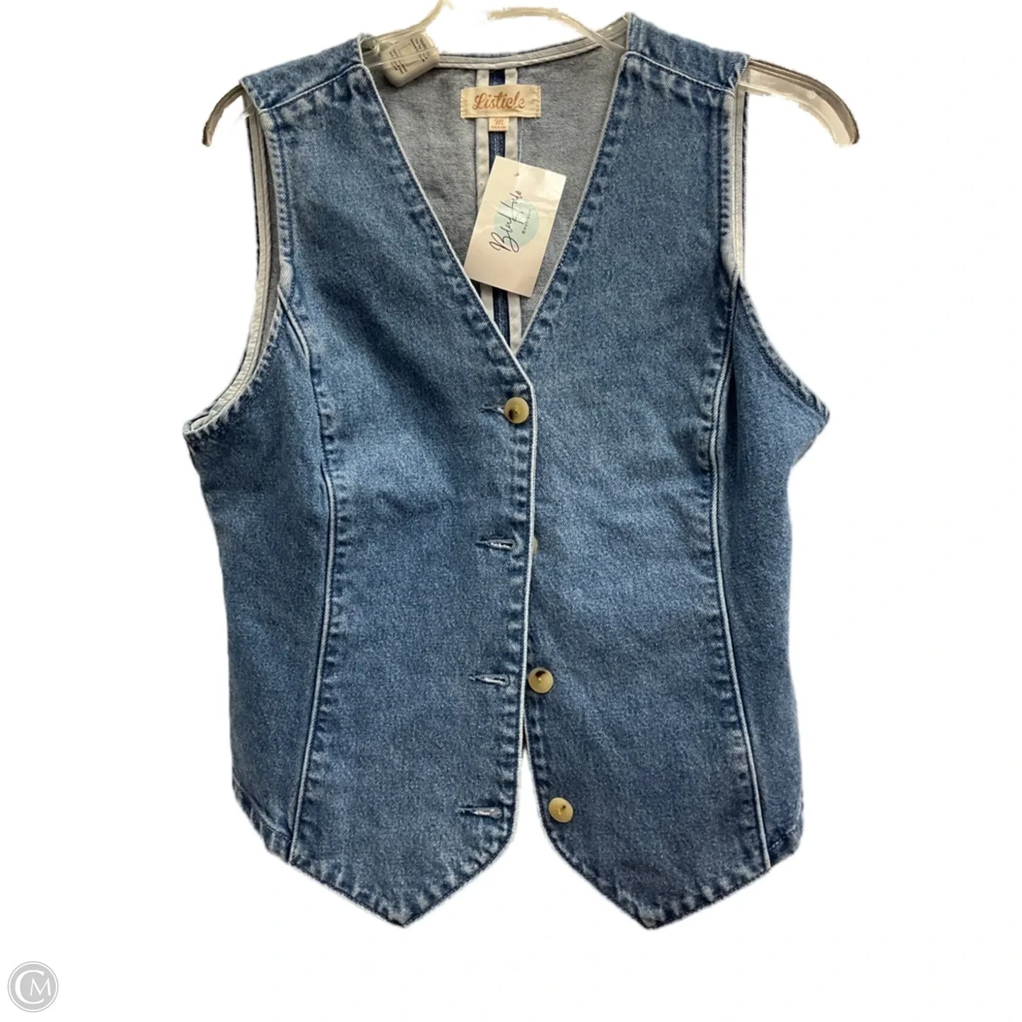 Vest Faux Fur & Sherpa By Listicle In Blue Denim, Size: M