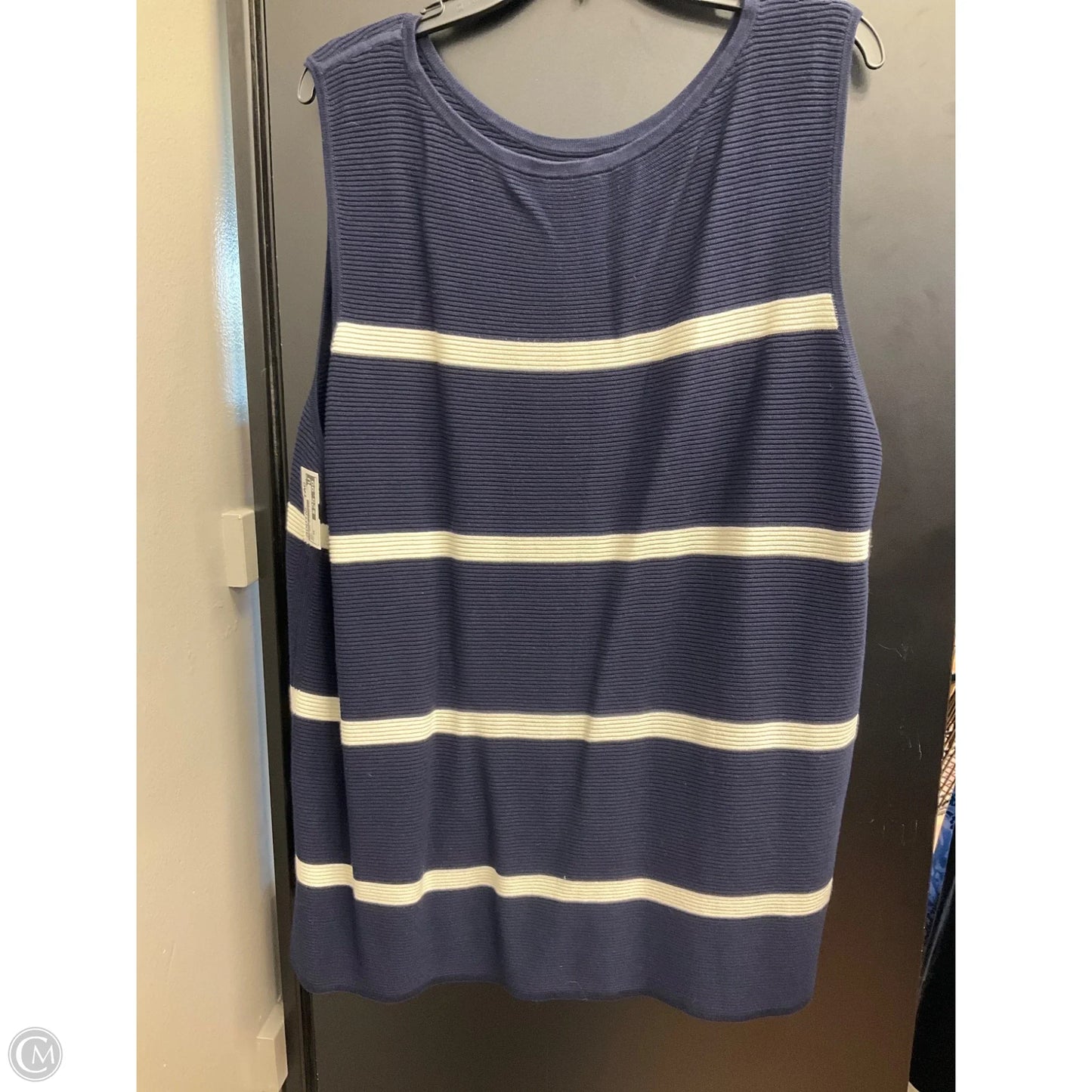 Top 2pc Sleeveless By Talbots In Navy, Size: 3x