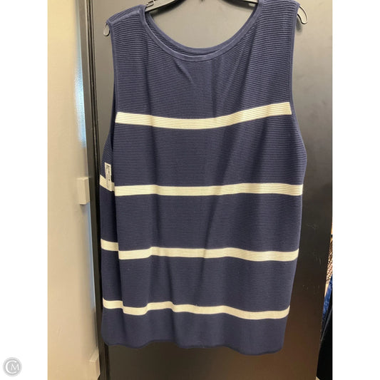 Top 2pc Sleeveless By Talbots In Navy, Size: 3x