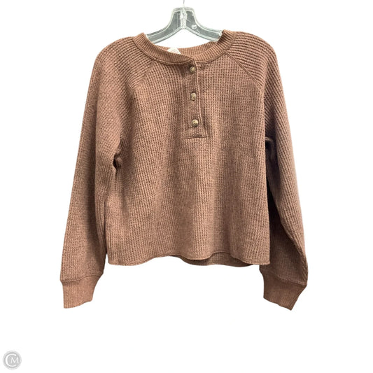Top Long Sleeve By Old Navy In Brown, Size: S