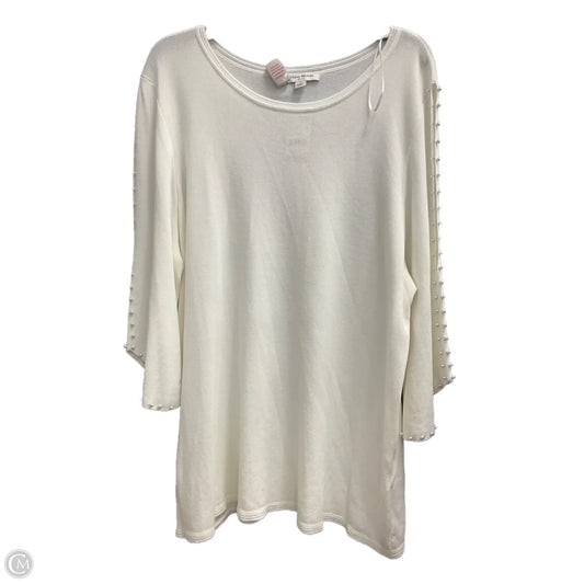 Top 3/4 Sleeve By Studio Works In White, Size: 3x