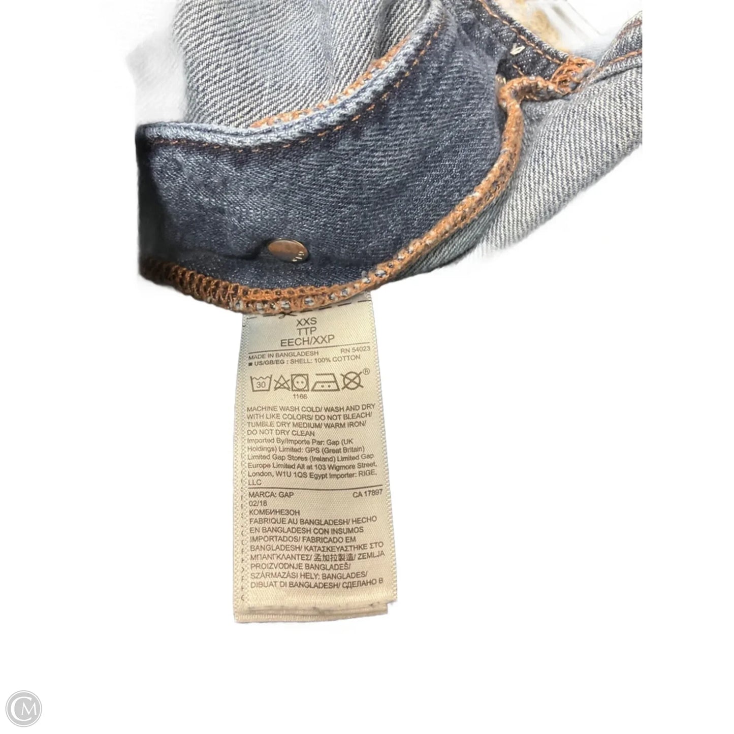 Jumpsuit By Gap In Blue Denim, Size: Xxs