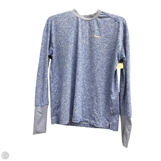 Athletic Top Long Sleeve Collar By Nike Apparel In Blue, Size: M
