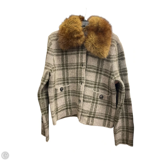 Coat Peacoat By Zara In Plaid Pattern, Size: L