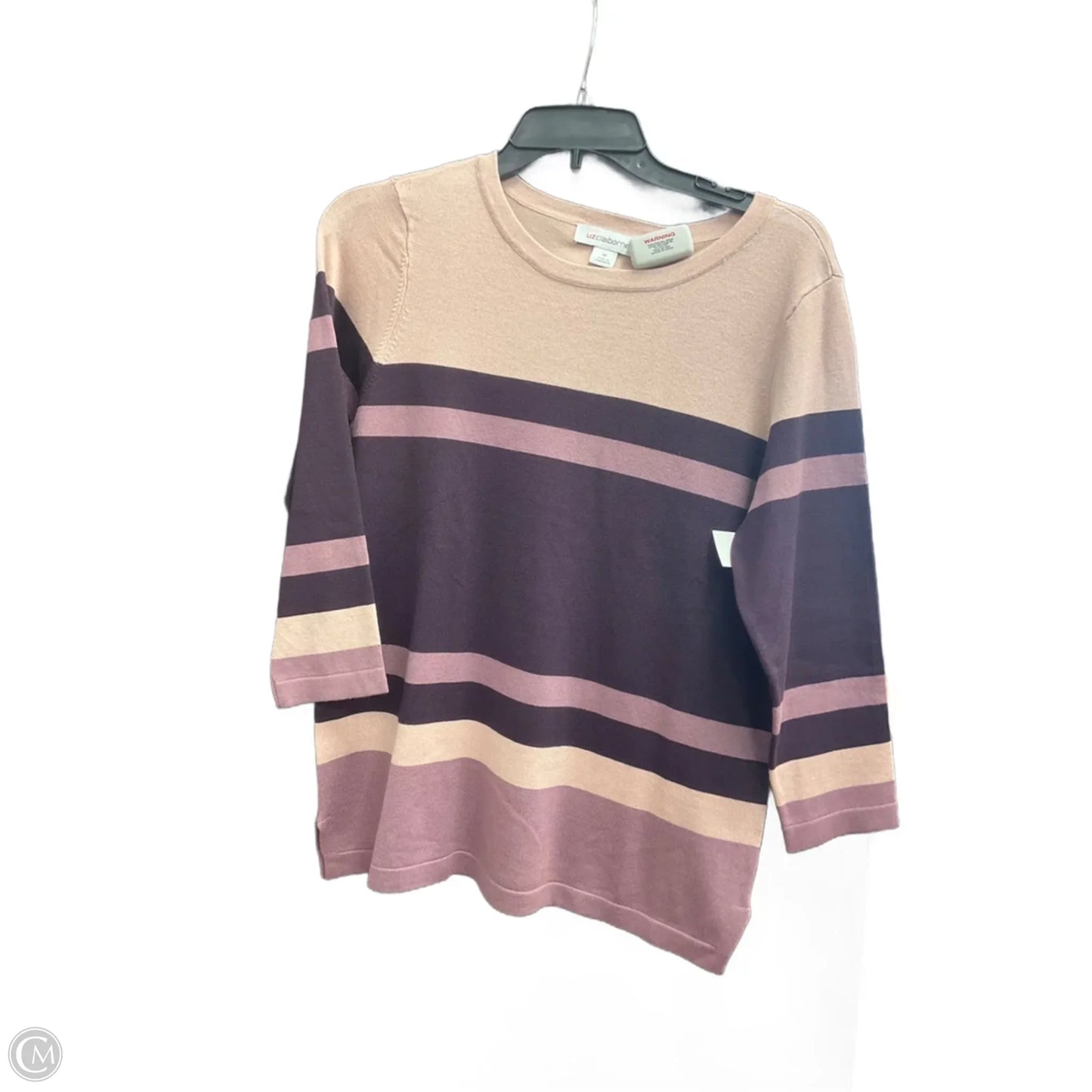 Top 3/4 Sleeve By Liz Claiborne In Purple, Size: M