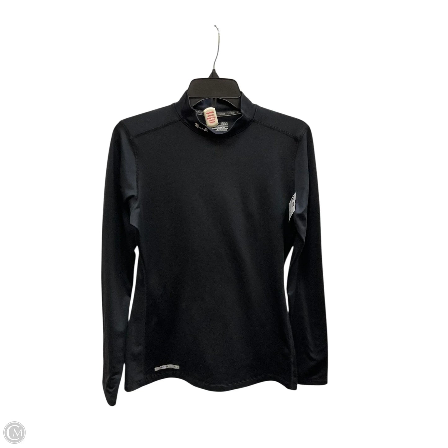 Athletic Top Long Sleeve Collar By Under Armour In Black, Size: L