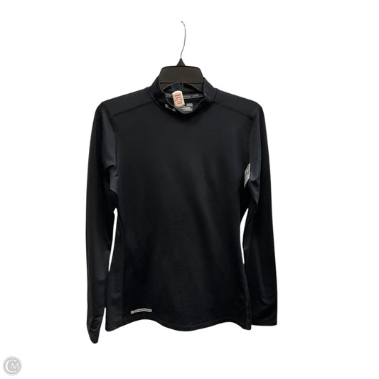 Athletic Top Long Sleeve Collar By Under Armour In Black, Size: L