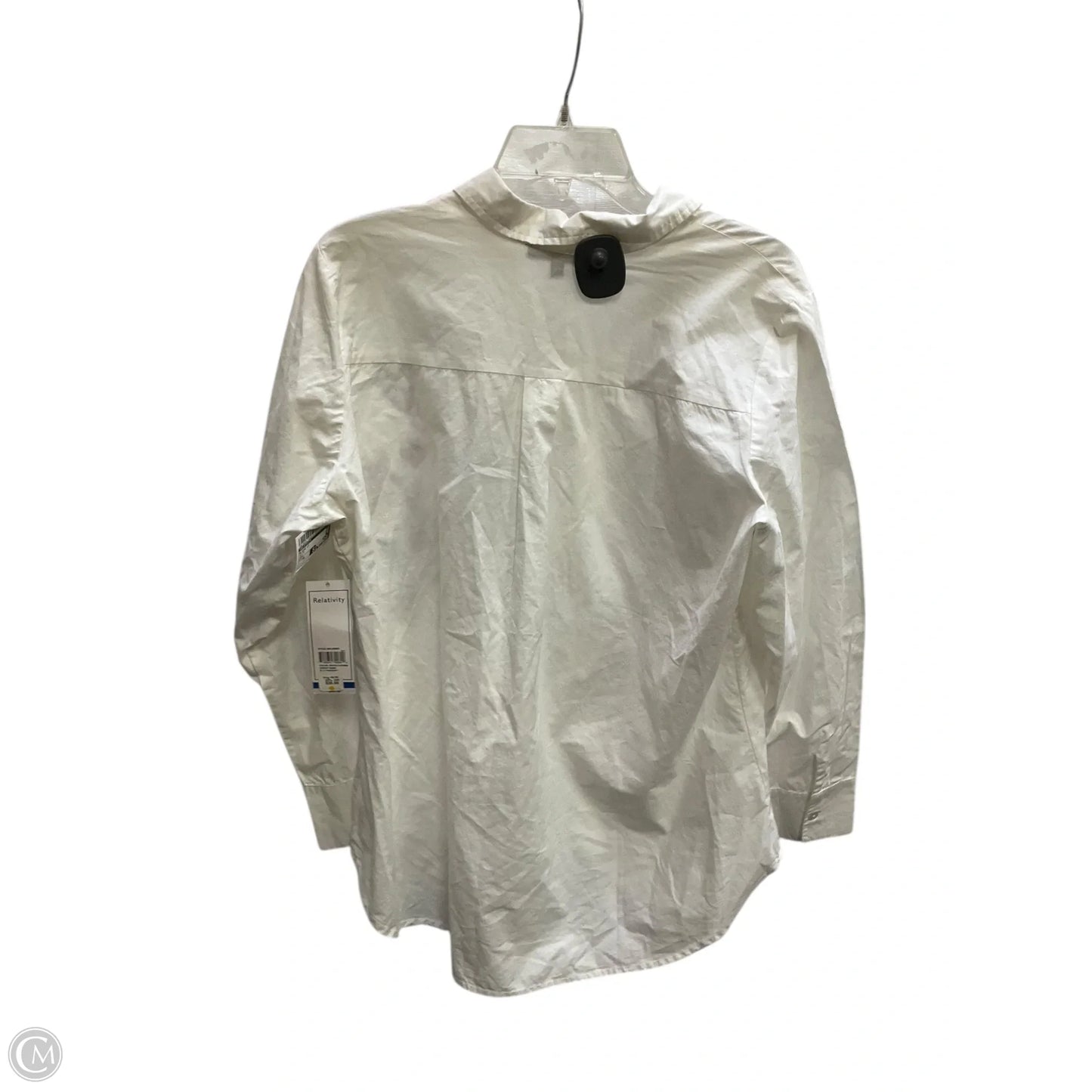 Blouse Long Sleeve By Relativity In White, Size: Xl